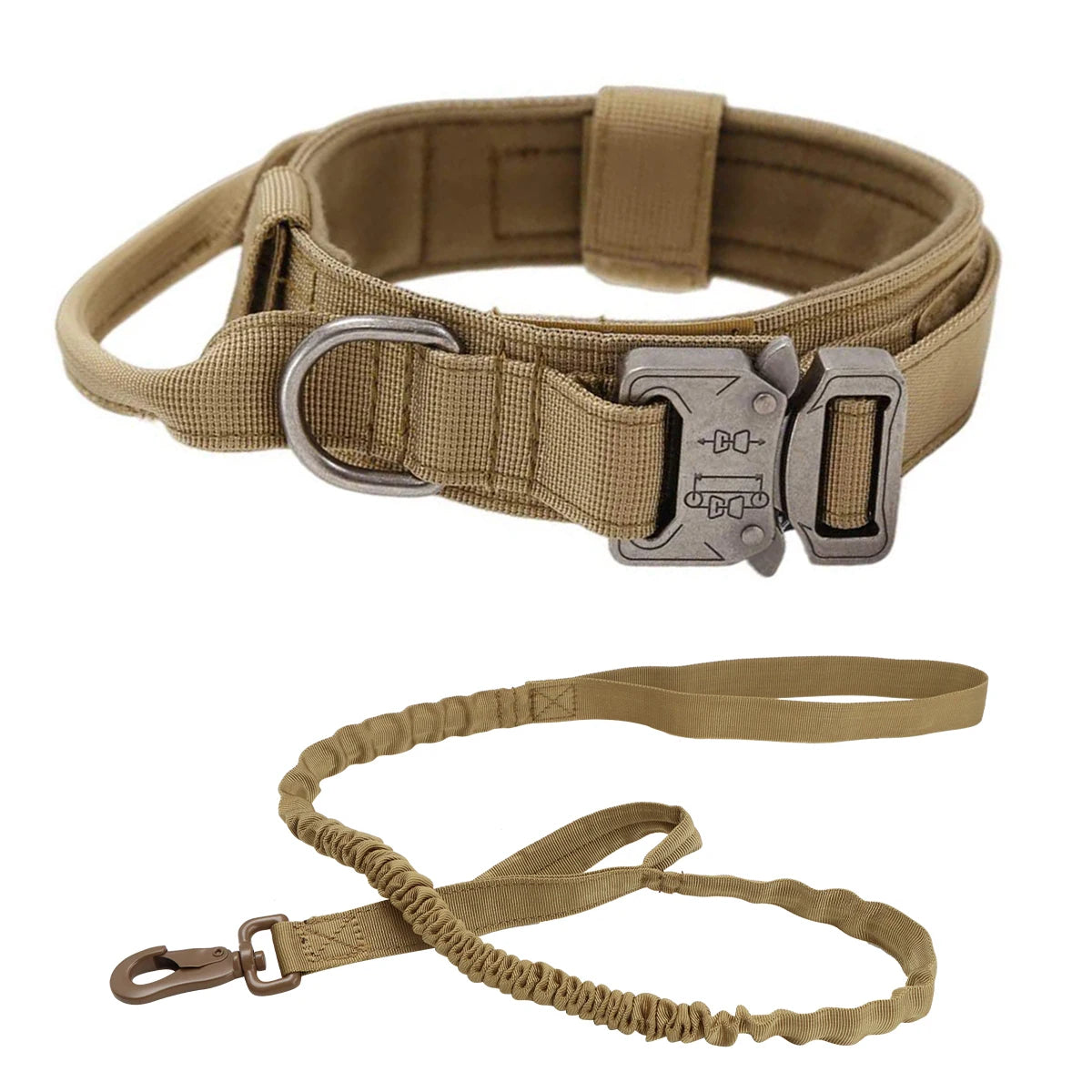 Durable Tactical Dog Collar Military Bungee Leash Set Nylon Walking Training Pet Collar for Medium Large Dogs German Shepard