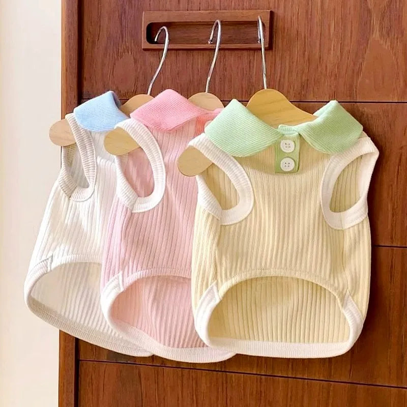 Summer Dog Polo Shirt Puppy Vest Dog Clothes for Small Dogs Cat Dog Cooling Shirt Chihuahua Yorkshire Bichon Girls Dog T-Shirt