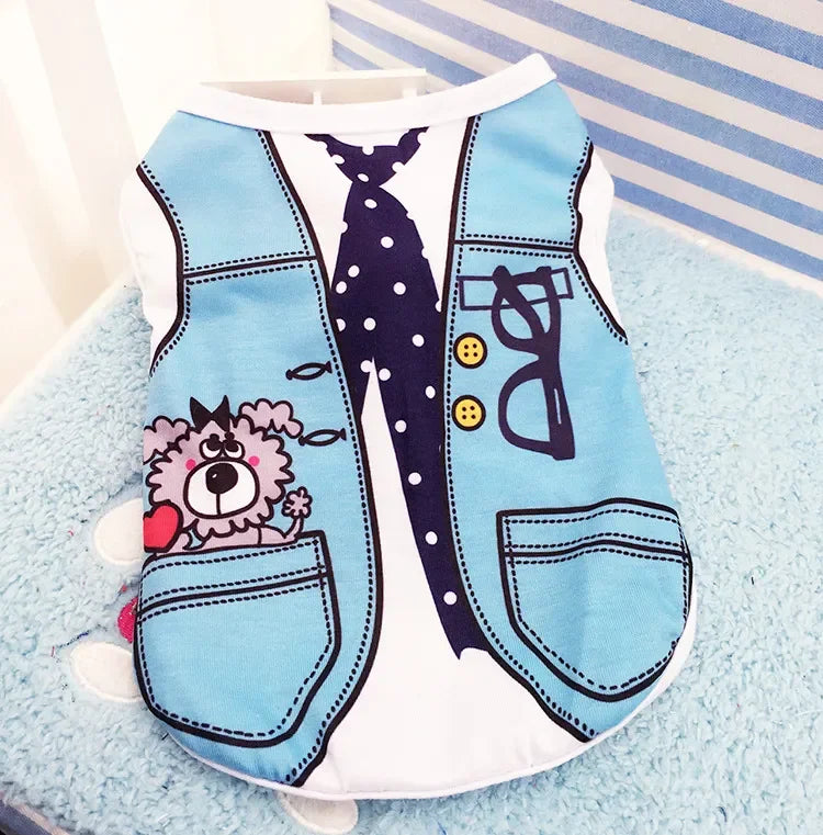 Pet Dog Clothes Clothing Cartoon  Puppy Dogs Soft Vests Summer Shirt Casual T-Shirt for Small Pet Supplies vest for dogs