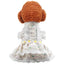 Floral Summer Clothes for Small Dogs Short Sleeve Lace Pink Sphinx Cat Dresses Princess Party Wear Breathable Pet Clothing