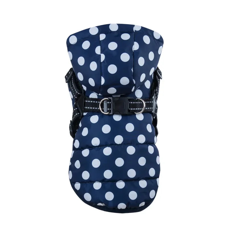 Winter Reflective Large Pet Dog Jacket With Harness Warm Clothes For Labrador Waterproof Coat Chihuahua French Bulldog Outfits