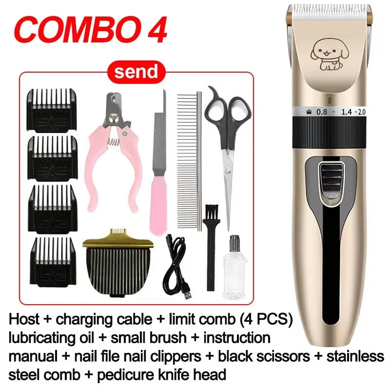 Pet Shaving Machine Dog Clipper Sets Dog Hair Grooming Barber Trimmer Set Cordless Rechargeable Pet Shaving Machine Pet Supplies