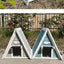 Indoor and outdoor cat house Feral cat nest rain proof and sunscreen cat villa wood cat cage warm outdoor cat shelter