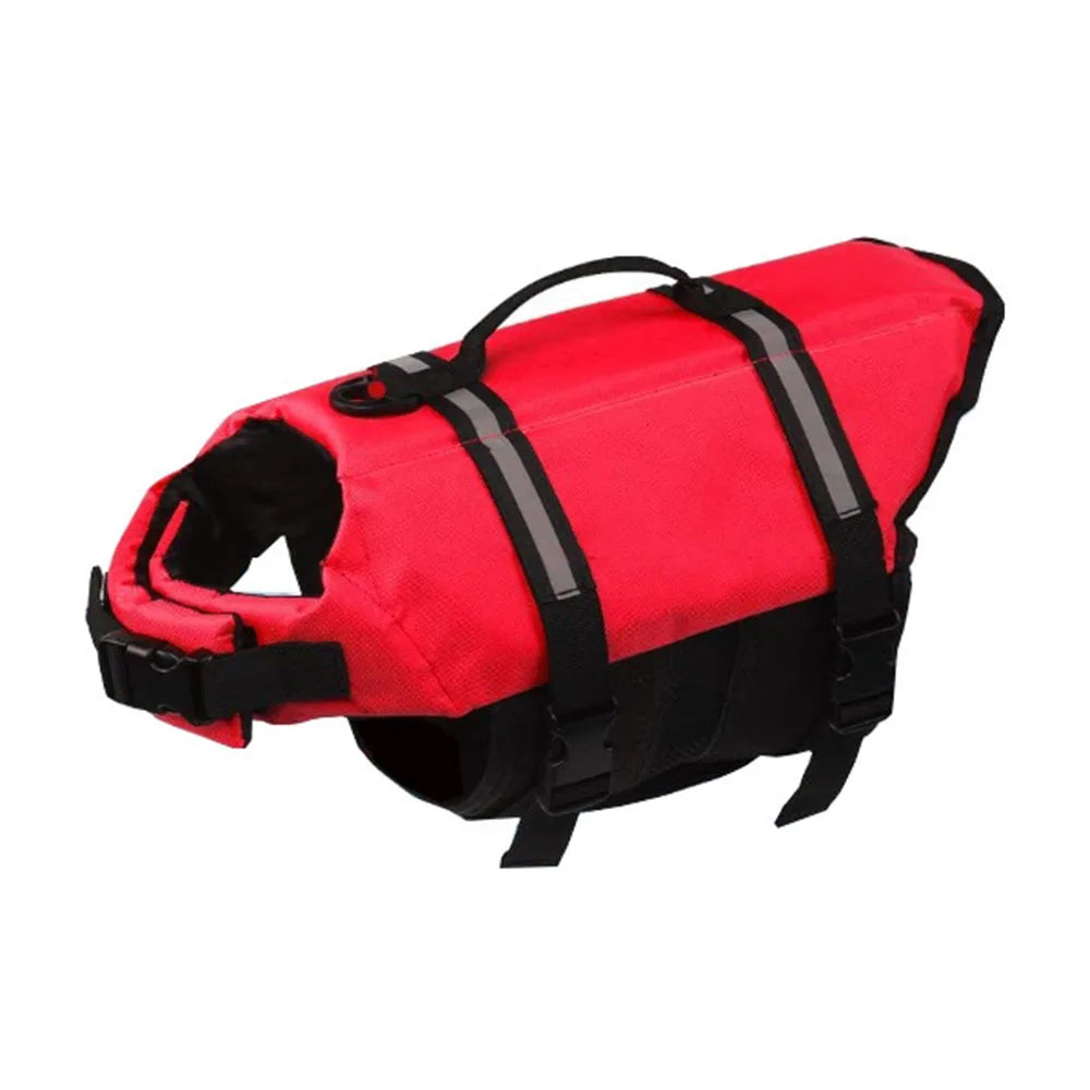 Dog Life Jacket with Reflective Stripe Adjustable High Flotation Dog Life Vest Ripstop Dog Lifesaver Pet Life Preserver Swimsuit