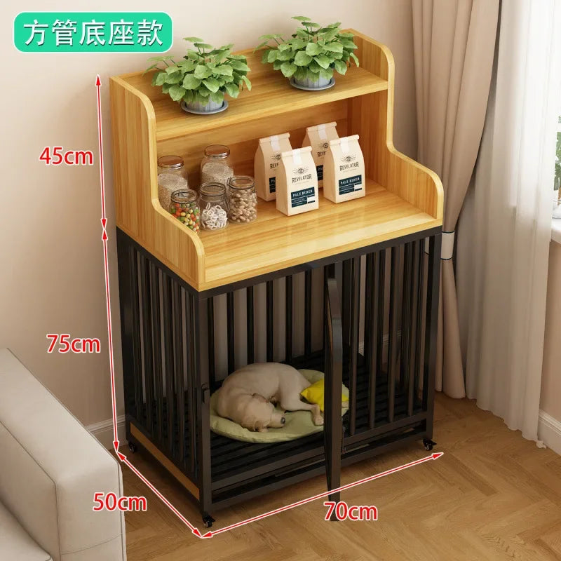 Dog cage household indoor with toilet pulley exquisite workmanship small medium and large dog cage reinforced kennel villa heigh