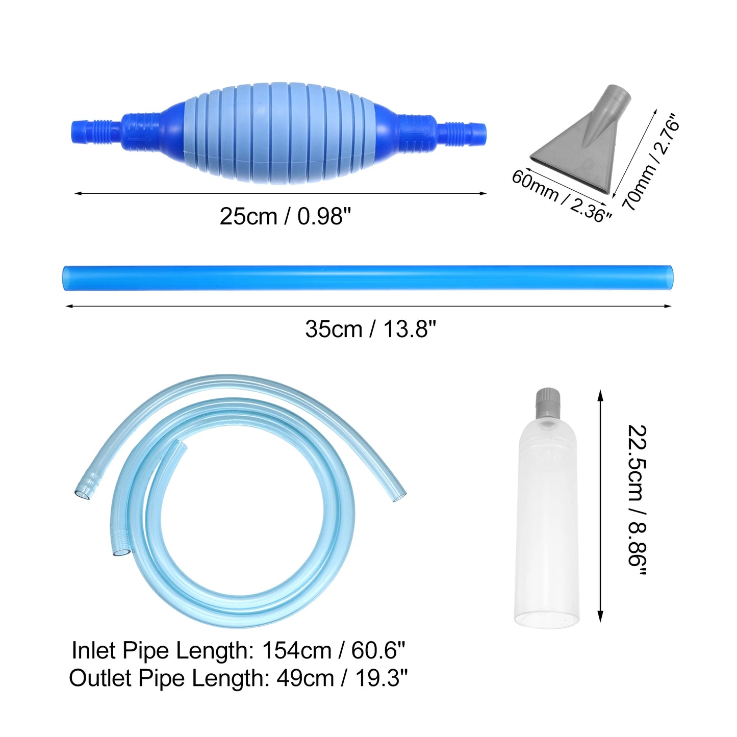 UXCELL Aquarium Water Change Kit Fish Tank Siphon Long Hose Parts Vacuum Cleaner Water Pump Gravel Filter Tools Accessories Set