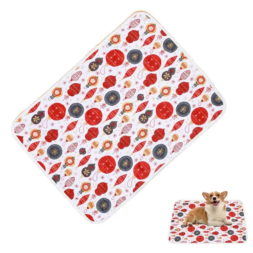 Reusable Puppy Pads Christmas Theme Pet Pee Pads Leak-Proof Puppy Pads Pee Pee Pads Super Absorbent Whelping Mat 60*45cm