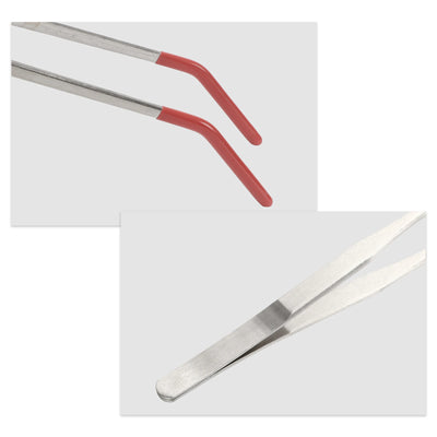 UXCELL 27cm Aquarium Feeding Tweezers Stainless Steel Aqaurium Clip Tools Reptile Feeding Tongs Pet Forceps Rubber Non-slip