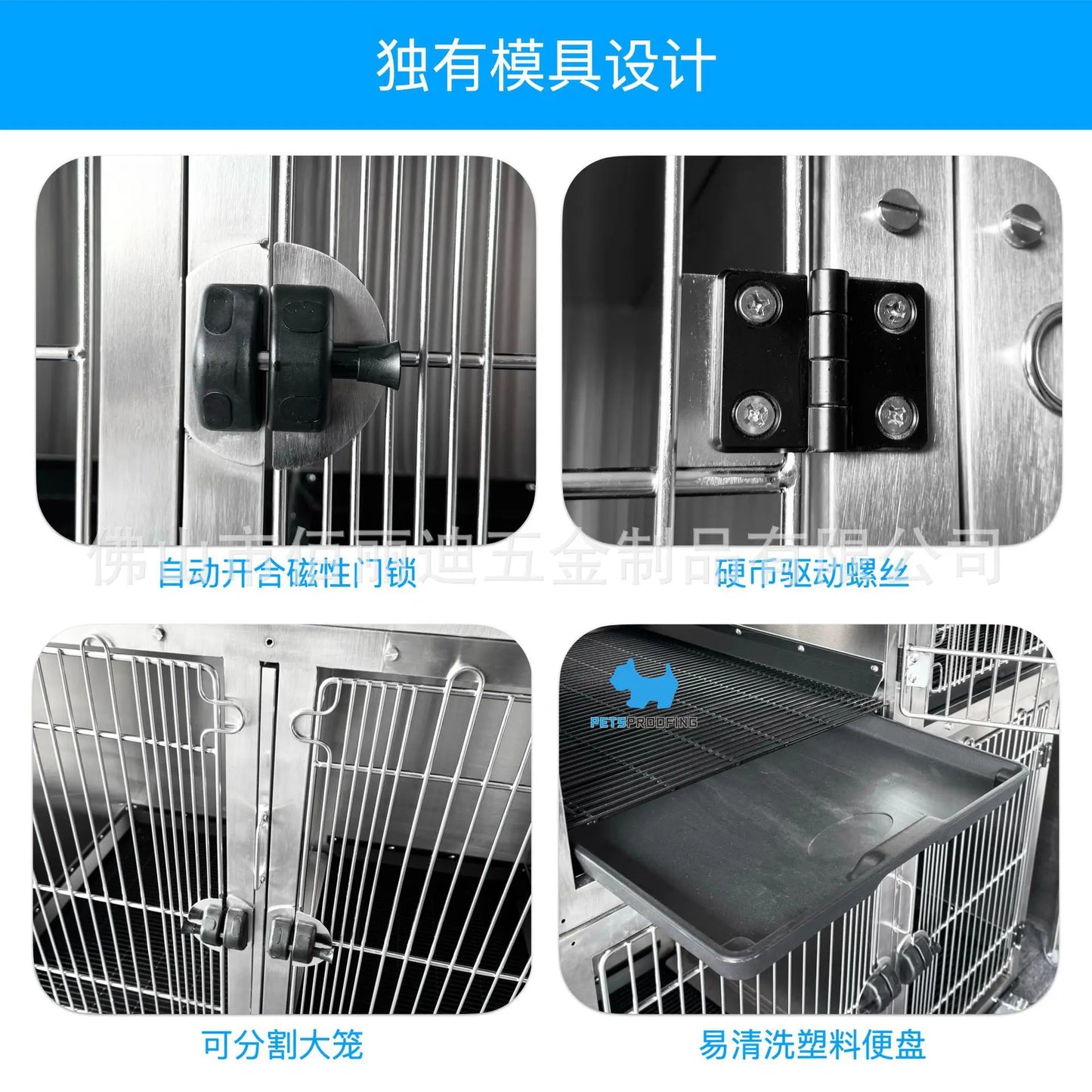 Baichong Double-layer Stainless Steel Dog Cage Inpatient Cage Small Dog Multi-layer Child and Mother Cage Display Cabinet Pet Su