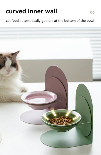 Detachable pet cat and dog bowl protects cervical vertebrae against upset height adjustable pet ceramic bowl