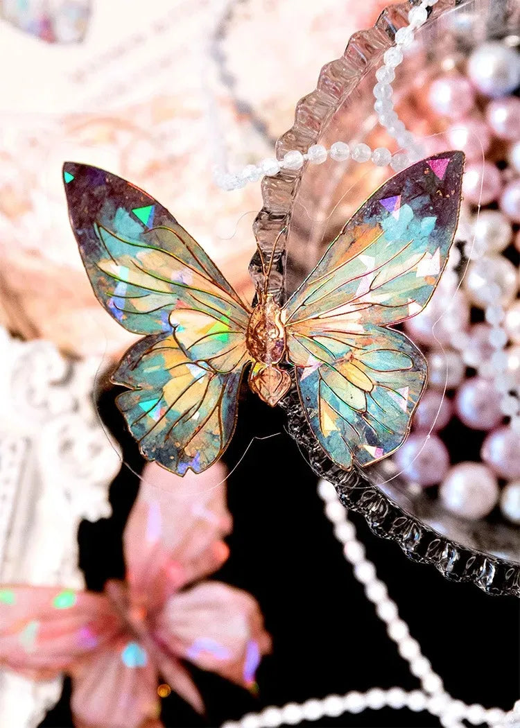 5Style 20pcs/pack INS Butterfly PET Sticker Pack Ice Crystal Laser Gold DIY Handbook Decoration 3D Scrapbook