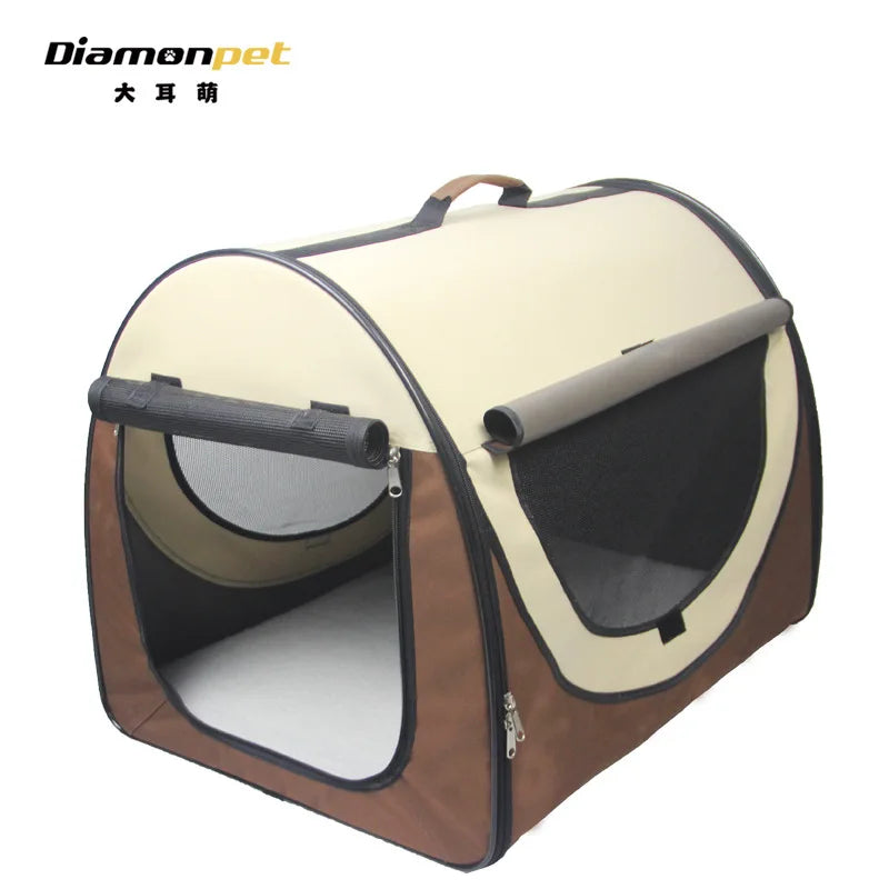 Car Dog Cage Trunk Large Dog Transport Cat Bag Out Portable Capacity Travel Portable Folding Kennel Breathable