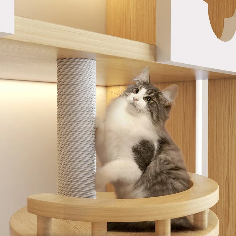 Excellent Quality Pet Furniture with Wheels Movable Animal Cages Cat Villa Fashion Wooden Dog House