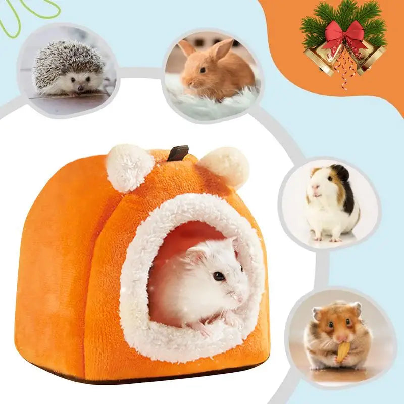 Hamster Hideaway Soft Warm Cotton Small Animal House Hedgehog House Chinchilla Accessories Cute Bear Shape Small Animal Hideaway