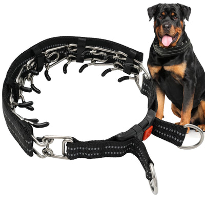 Adjustable No Pull Dog Traning Collar with Quick Release Buckle for Small Medium Large Dogs Reflective Dog Pinch Collar