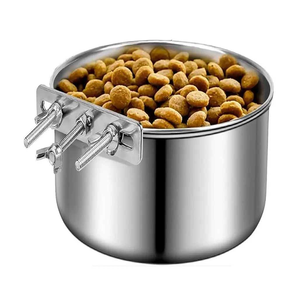Crate Water Bowl Stainless Steel Dog Crate Hang Water and Food Bowls Feeder Dish for Dogs & Cats for Dry and Wet Foods Pet Cage
