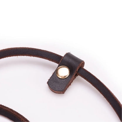 Soft Slim Genuine Leather Dog Slip Lead Control Leash for Small Dogs No Pull Pet Puppy Training Choke Collar P Chain Slip Leash