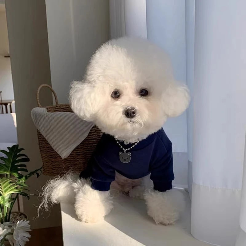 Solid Thick Fleece Winter Clothes for Small Medium Dogs Unisex Teddy Yorkshire Pet Overalls Four Legs Warm Cats Sweatshirts