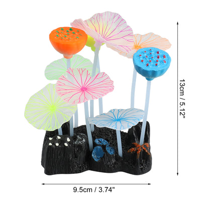 UXCELL Luminous Mushroom Plants Glowing Coral Plastic Artificial Aquarium Fluorescence Deco Ornament Fish Tank Accessories