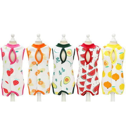 Cat Recovery Suit Kitten Suit E-Collar Alternative for Cats Puppies Small Dogs Abdominal Skin Anti Licking Pajamas Pet Clothing