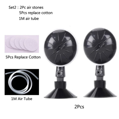 1/2Set Plastic Aquarium Air Stone with Suction Cups Pond Fish Tank Pump Aerator Aeration Hydroponic Oxygen Air stone Accessories