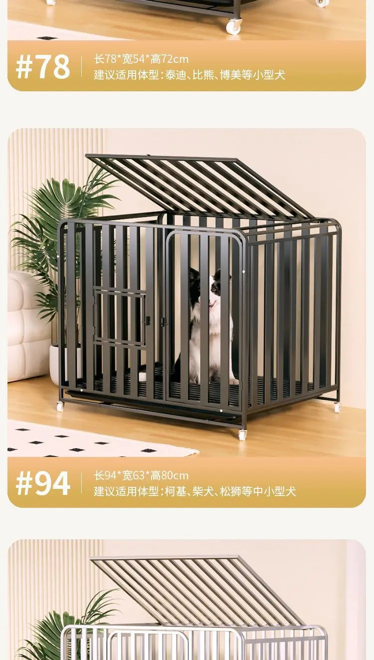 Full Square Tube Dog Cage Medium Large Dog Indoor and Outdoor Toilet Small Dog Labrador Golden Retriever Pet