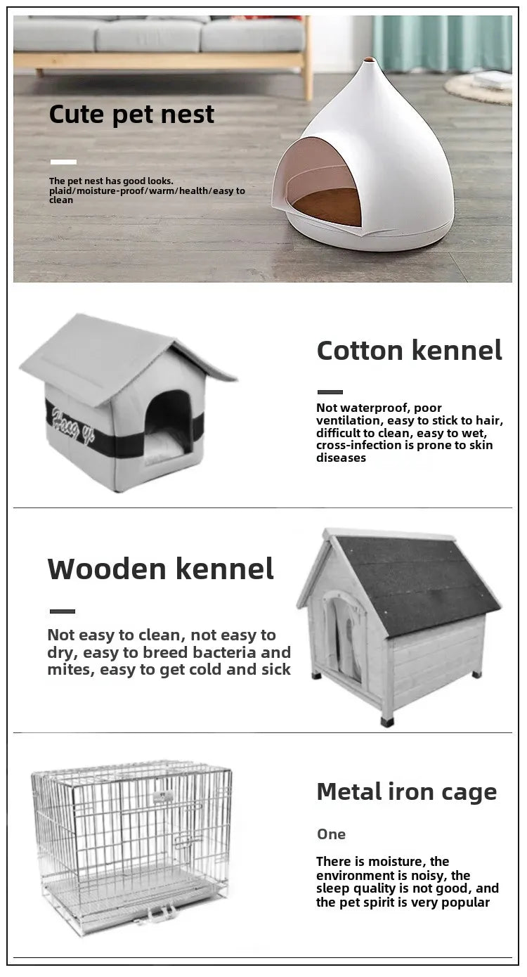 Kennel Teddy Kennel Removable Cat Litter Small Dog Pet Puppy Dog Supplies Winter Warm Four Seasons Available