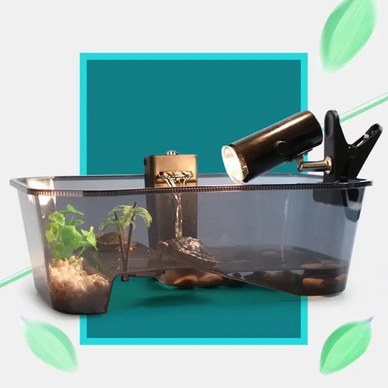 Aquarium for Tank Breeding Box with Basking Platform Habitat Tortoise Feeding Box for Turtle Vivari