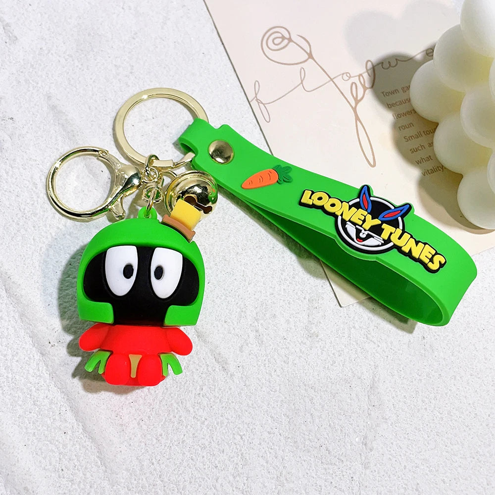 Cartoon Bugs Bunny Doll Keychain Cute Tweety Bird Daffy Duck Porky Pig Key Rings Pendant Accessories for Kids Birthday Gifts