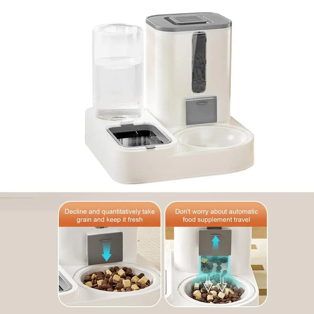 Cat Automatic Feeders Large Capacity Pet Feeding Dog Food Dispenser Reusable Kitten Puppy Water Dispenser for Home Cage