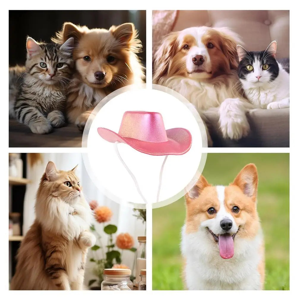 Pet Cowboy Hat Pet Hat Halloween Kitten Hat Shiny Cowboy Hats Small Cowboy Hat Dog Costume Cat Hat Cosplay Prop Western Cowboy
