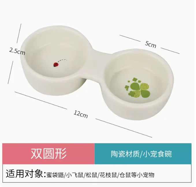Hamster bowl ceramic chipmunk eating bowl honey squirrel grain bowl hedgehog food bowl food box food bowl feeder