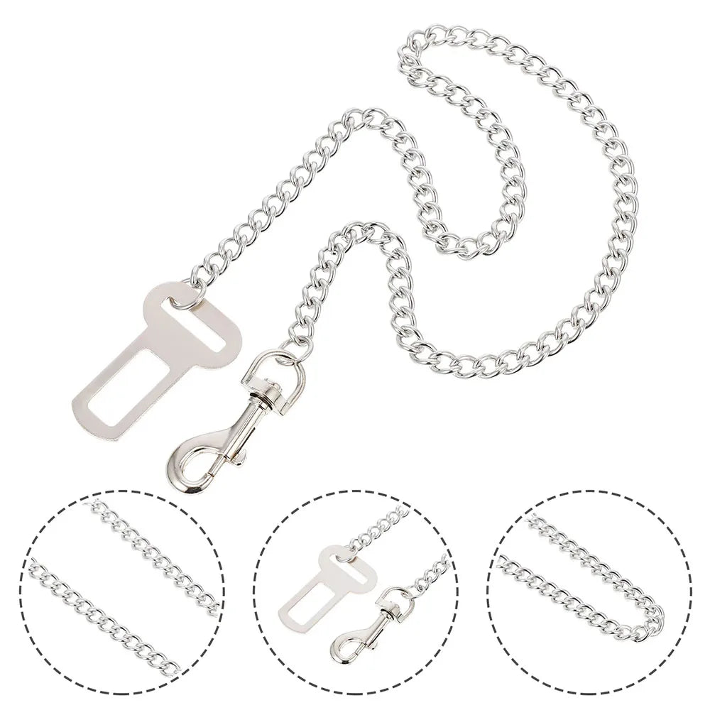 Dog Seatbelt Dog Car Seat Belt Stainless Steel Chew Proof Dog Car Seat Belt Car Harness Safe Chain Car Leash for Pet Puppy Dogs