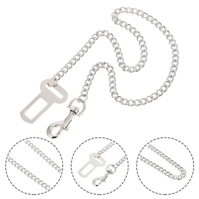 Dog Seatbelt Dog Car Seat Belt Stainless Steel Chew Proof Dog Car Seat Belt Car Harness Safe Chain Car Leash for Pet Puppy Dogs