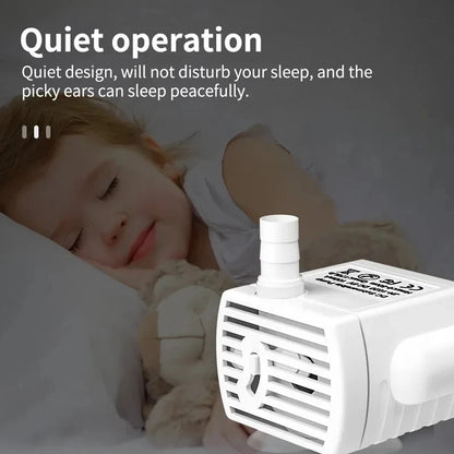 Water Pump LED Light Pet Cat Water Fountain Accessories Replacement Cats Water Dispenser Filter Element Anti-Dry Boil Water Pump