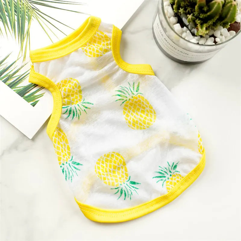 Cute Thin Summer Dog Vest Bear Print Dog Clothes Puppy Costume Chihuahua Bichon Sunscreen Cat Dog Cooling Vest Grils Dog T-Shirt
