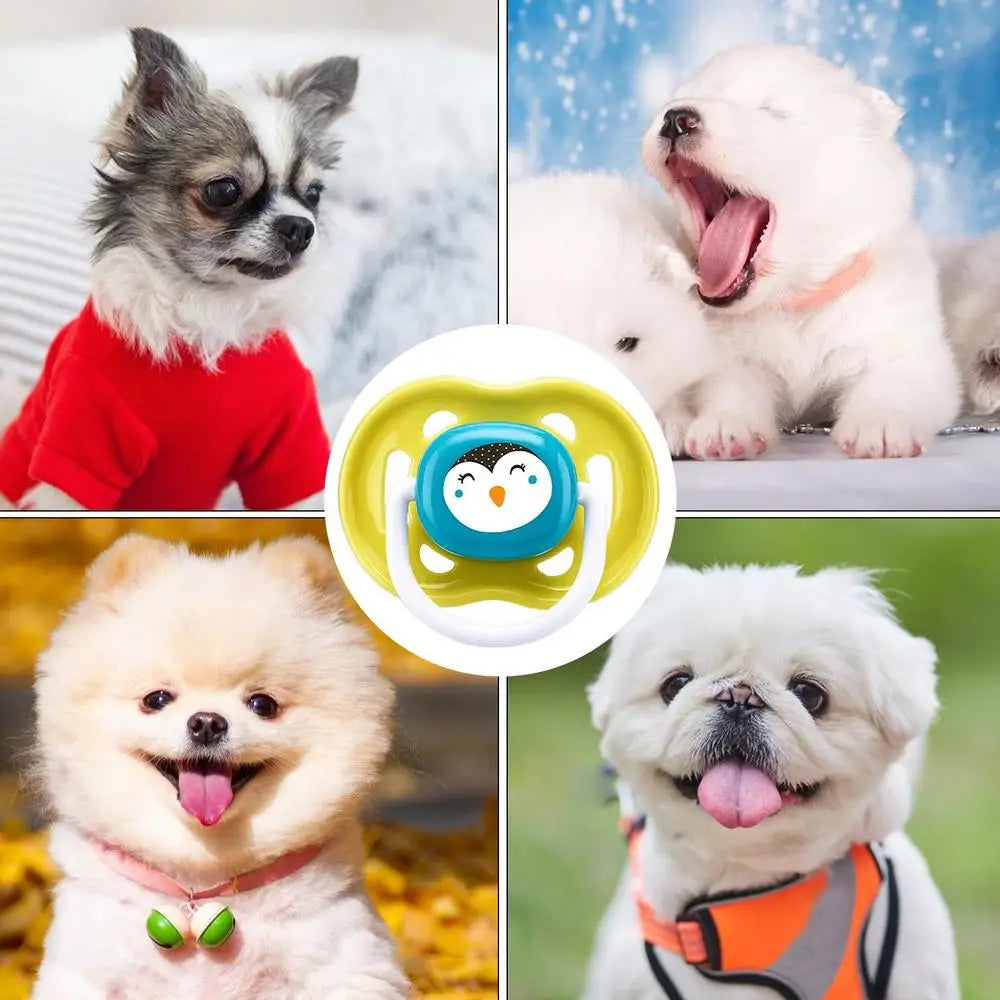 Pet Dog Silicone Pacifier Cat Dog Pacifier Chew Toy Cartoon Pet Puppy Molar Teeth Cleaning Cat Dog Chew Toy Food Grade Puppy