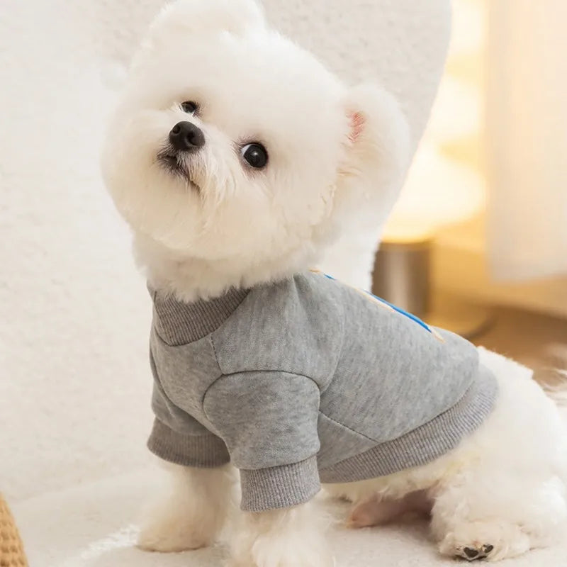 Cute Dog Clothes Bear Letter Print Pet Dog Hoodies Puppy Warm Coat Autumn Winter Dog Sweatshirt Chihuahua Apparel Cat Dlothing