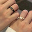 1pcs Natural Moonstone Obsidian Rings Beads Minimalist Fidget Ring Cute Black White Cat Ring Women Men Party Accessories Jewelry