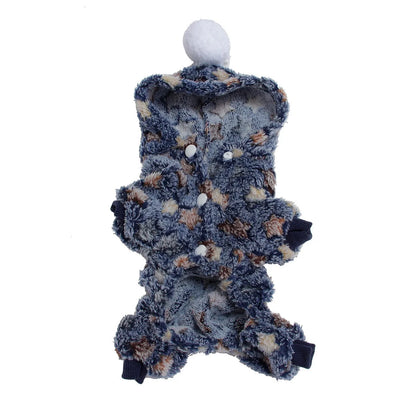 2024 Pet Dog Clothes Pajamas  Cold Weather Coats Pet   Four Legged Pajamas Apparel Soft Flannel Dog Jumpsuit Costume Apparel