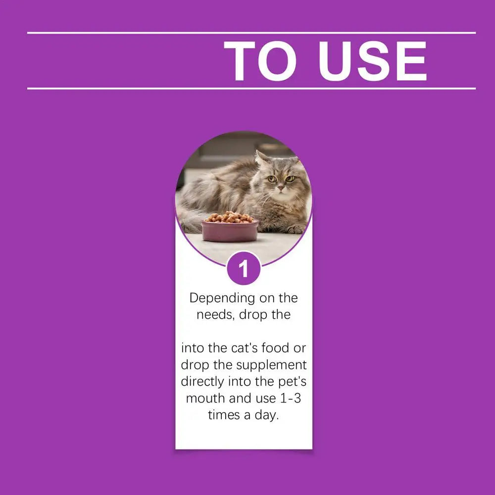 Cat Supplement All-in-1 Multi Liquid Body Care Drops Daily Supplement 60ml Body Care Drops For Supports Joint Care Skin & Coat