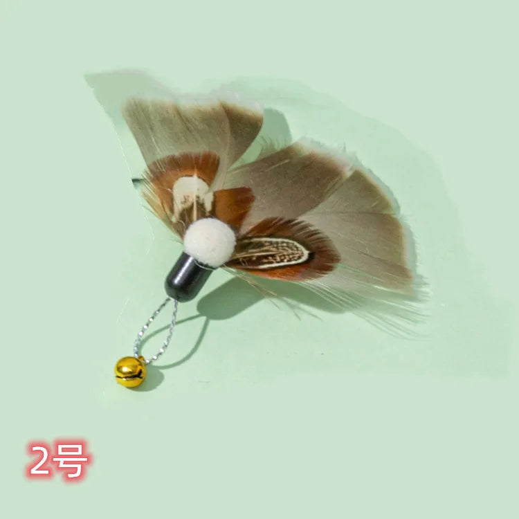 Interactive Cat Feather Toy Accessories False Toy with Bell Replacement Refill Training Kitten Toys