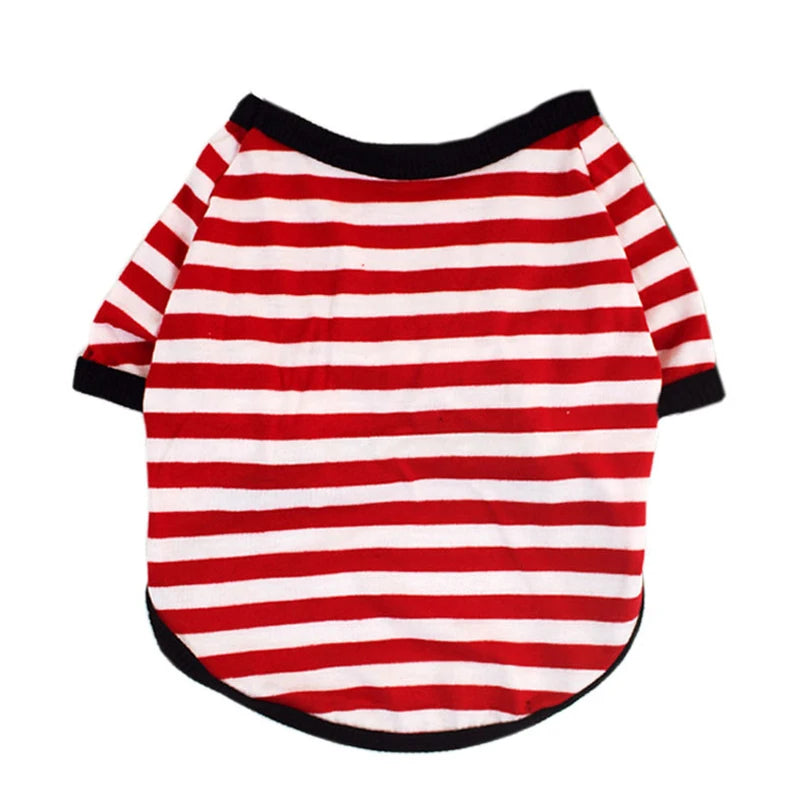 Stripe Dog T-shirt for Small Medium Dogs Cats Puppy Short Sleeve Cotton Shirt Pet Dog Summer Clothes French Bulldog Terrier