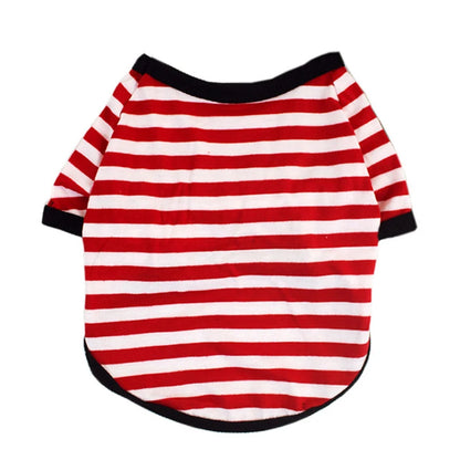 Stripe Dog T-shirt for Small Medium Dogs Cats Puppy Short Sleeve Cotton Shirt Pet Dog Summer Clothes French Bulldog Terrier