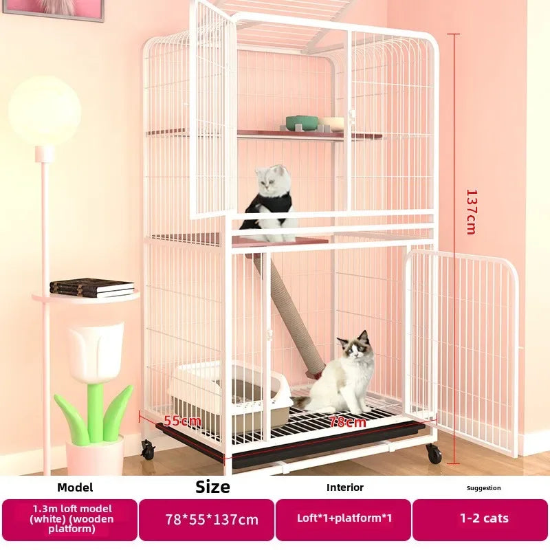Pet Square Folding Foldable 3 Layer Big Cat Cage Villa Indoor Luxury 3 Tier Design Large Cage