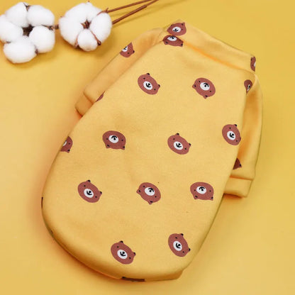 Pet Dog Costume Cute Printed Pet Coat Cotton Soft Pullover Dog Shirt Jacket Sweatshirt Hoodie Cat Clothes Suit Sweater Outfit