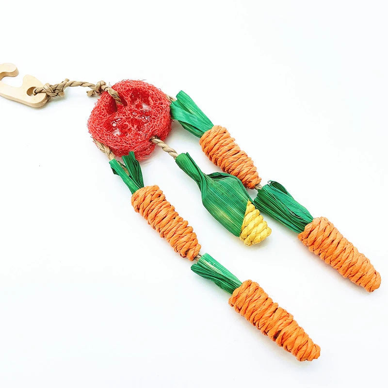 Natural Straw Rope Carrot Hamster Molar Chew toy Small Pets Toys For Hamster Rabbit Grinding Groducts Gnaw Toy Supplies New