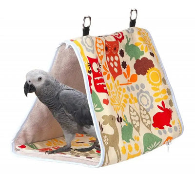 Pet Bird Nest Hammock Peony Parrot Small Hammock Bird Nest Winter Warm Thick Triangle Bird Hanging Tent Snuggle Hut