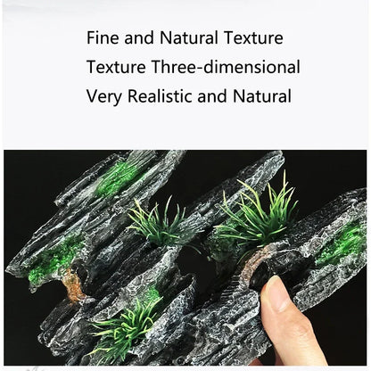 Resin Aquarium Rockery Mountain Decoration Artificial View Rock Cave Stone Tree Fish Tank Ornament Pet Supplies Home Decor New