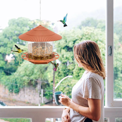 1 PC Bird Feeder Automatic Foot Feeding Tool Outdoor Bird Feeder Hanging Nut Multiple Hole Dispenser Holder Food Container